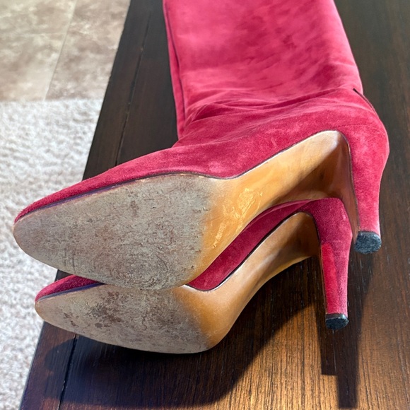 Casadei Red Suade tall Boot - Picture 6 of 8